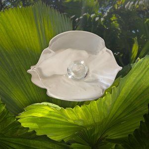 Vintage Estate Retro 9" Oval Fluted Clear Glass Bowl Candy Fruit Nuts Trinkets